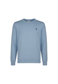 U.S. POLO ASSN. - Herren Strickpullover - Rundhals, Logo-Stickerei, Baumwolle - Beige