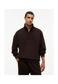 TOMMY HILFIGER - Loungewear-Oberteil Original+, Troyer, für Herren - GOP  BROWN