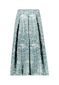Vera Mont - Faltenrock mit Jacquard - Petrol/Cream