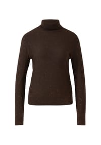 s.Oliver BLACK LABEL - Rollkragenpullover, Pailletten, für Damen - 89X8  BROWN