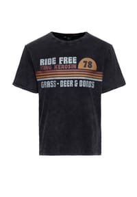 KING KEROSIN - Print-Shirt Acid Washed Grass, Beer & Boobs - olivgrün
