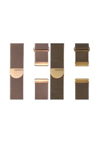 WRISTR - Smartwatch-Armband (2-tlg. Set) Milanese kompatibel mit Huawei Watch - Roségold / Gelbgold