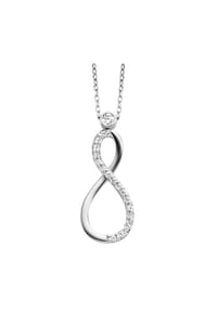 Julie Julsen® - Anhänger mit Kette 925/- Sterling Silber 18 Zirkonia - weiß