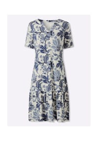heine - Jersey-Kleid - champagner-grasgrün-bedruckt
