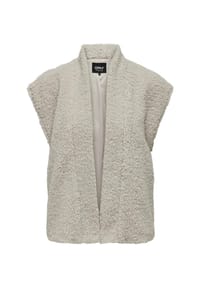ONLY® - Kunstfellweste "Naja", Teddy-Plüsch, Eingrifftaschen, für Damen - 189959 PUMICE STONE
