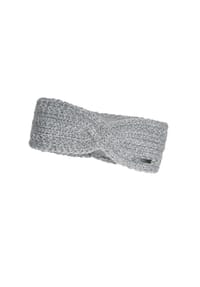 CAPO - Stirnband, verschlungen Strick, Fleecefutter - aluminium