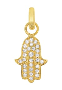 amor - Damen Charm "Hamsa Hand", 925er Sterling Silber - GOLD