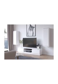 Akord - TV-Lowboard mit 4 Türen und 10 Einlegeböden - sonoma-eiche