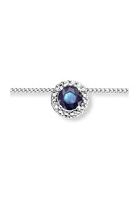 ONE ELEMENT Golden Grace - Safir Halskette aus 333 Weißgold   45 cm  Ø 6,2 mm - silber