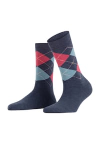 Burlington - Marylebone Socken, Argyle-Muster, Schurwolle, für Damen - 3000 BLACK