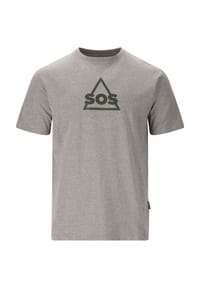 SOS - T-Shirt Kvitfjell mit biologischer Baumwolle und subtilem SOS-Print - 1002A White