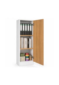 VCM. - Mehrzweckschrank mit 1 Drehtür, 38 x 114 x 32 cm, Wohnzimmerschrank, Büroschrank und Aufbewahrungsschrank mit 3 Fächer - Dilos - Anthrazit / Honig-Eiche