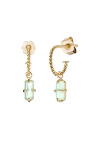 NOELANI - Creolen für Damen, 925 Sterling Silber, Glas - Gold