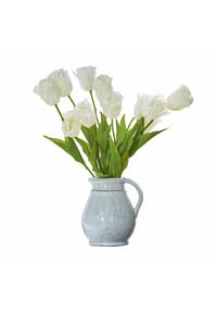 LOBERON Deko-Blume 6er Set Lamarr weiß/grün - Kunstblumen - weiß/grün