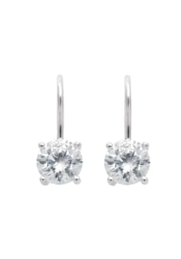 Adelia's - Damen Silber Schmuck 925 Silber Ohrringe  Ohrhänger mit Zirkonia Ø 8,5 mm - silber