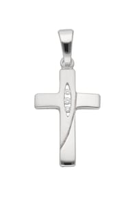 Adelia's - Damen & Herren 925 Silber Kreuz Anhänger mit Zirkonia - silber