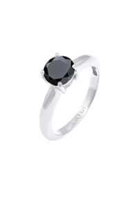 elli. - Ring Solitär Klassisch Zirkonia 925 Sterling Silber - Gelb