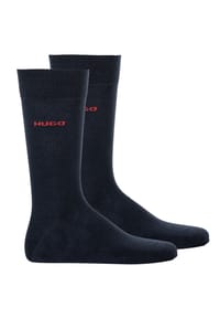 HUGO - Herren Socken, 2er Pack - RS Uni CC, Kurzsocken, mittelhoch, Logo, uni - Blau
