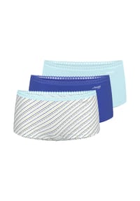 sloggi - Damen Pantys, 3er Pack - GO Crush Short C3P, Unterhose, Stretch-Baumwolle - 00GZ SILK WHITE