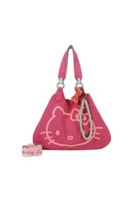 Fritzi aus Preußen Izzy Medium Hello Kitty fritzi  Canvas - Schultertasche Izzy Medium Limited Head Flocked mit tollen Hello Kitty-Prints - Beige-Grau
