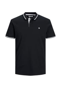 JACK & JONES - Polo Shirt Poloshirt Polohemd JJEJERSEY POLO Shortsleeve - Black
