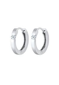 elli. DIAMONDS - Ohrringe Creolen Diamant (0.22 Ct.) Eleganz 925 Silber - Gold