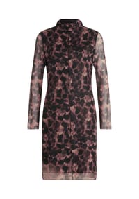 CARTOON - Mesh-Kleid mit Kragen - Apricot/Black