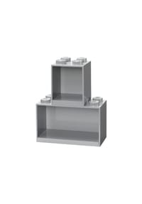 LEGO® - LEGO Regal Brick Shelf Set 8+4 - Grey, Kunststoff - grau