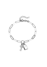 SMART JEWEL® - Armband mit Anhänger Schloss und Schlüssel, Silber 925 - silber
