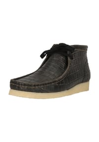 CLARKS® - Schnürschuhe Wallabee Boot mit toller Prägung - 1276 BlkCroc Distress