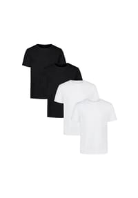UNDER ARMOUR - Herren T-Shirt, 4er Pack - Performance Cotton Undershirts, einfarbig, Rundhals, Stretch - Schwarz