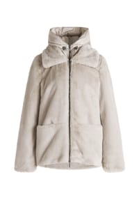 AMBER & JUNE - Plüschjacke mit abnehmbarem Westenteil - 7334 DUSTY BROWN