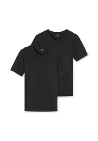 uncover by SCHIESSER - Unterhemd / Shirt Kurzarm 2er Pack Basic - Schwarz