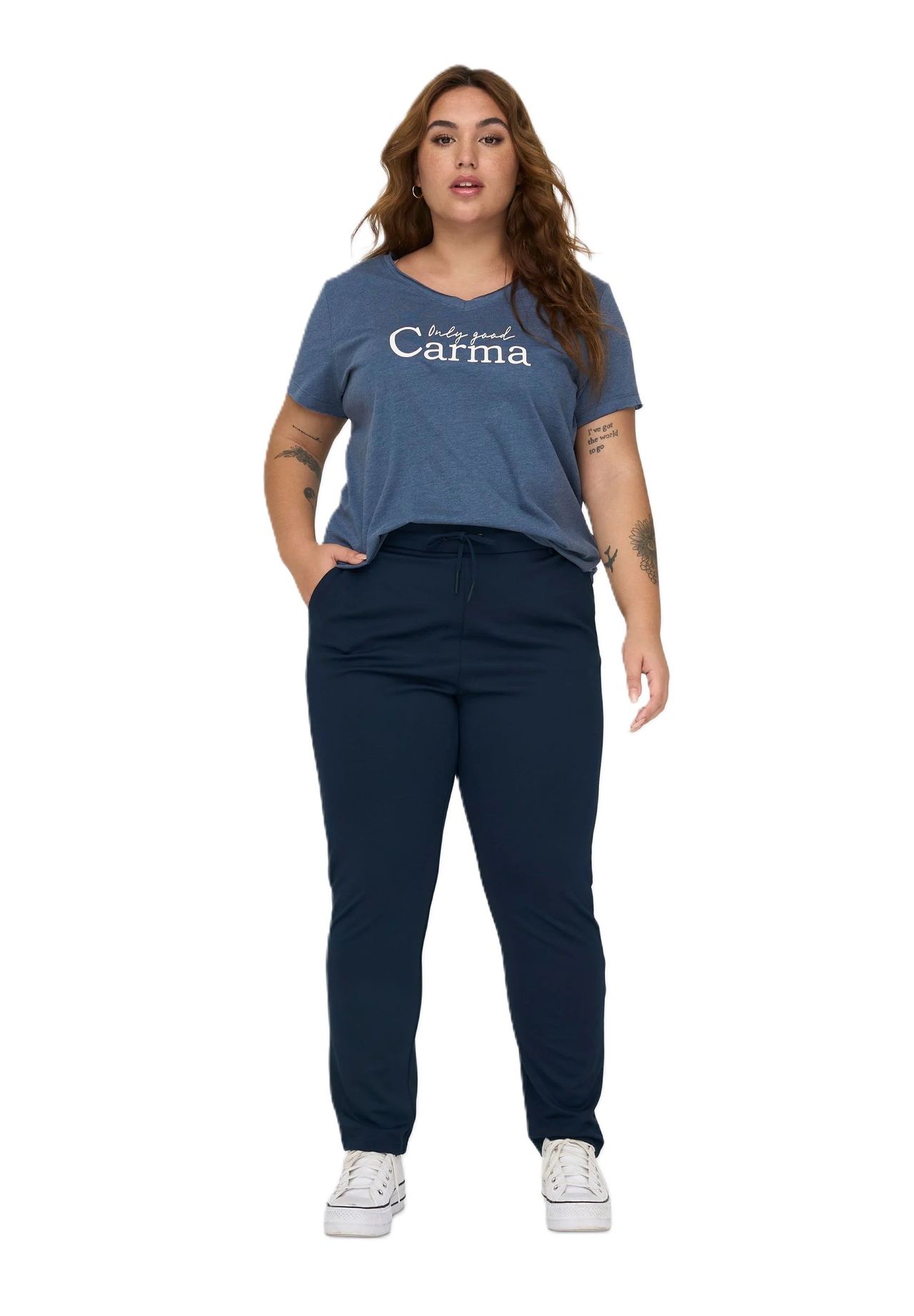 Only Carmakoma Stoffhose, 7/8-LäNge, FüR Damen, Blau, 52/32