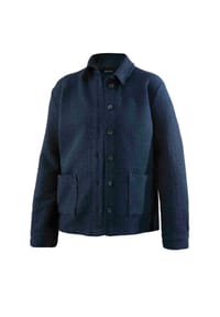 GOLDNER - Kurzgröße:  Hemdjacke in Bouclé-Optik - marine / gemustert