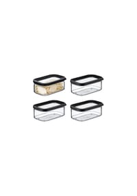 MEPAL Vorratsdosen Modula 425 ml 4er Set - MODULA - schwarz
