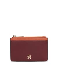 TOMMY HILFIGER TH ICON - Brieftasche, Kunstleder, für Damen - GNE VELVET MAROON