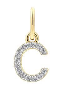XENOX - Damen Anhänger Buchstabe C, 925er Silber - GELBGOLD