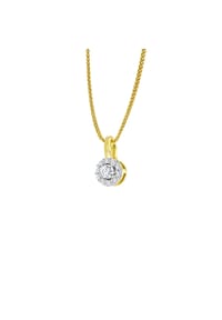 MONCARA - Damen Anhänger mit Kette, 375 Gold, 11 Diamanten zus. ca. 0,10 Karat - Gelbgold