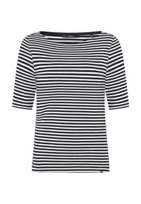 zero - Basic Shirt mit U-Boot-Ausschnitt - Cream/Brown