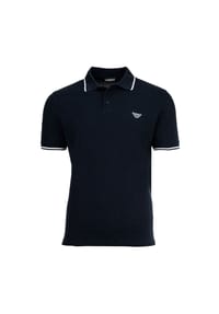 EMPORIO ARMANI - Herren Poloshirt - ESSENTIAL, Pique, Logo, Baumwolle, einfarbig - Blau