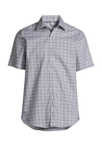 MANGUUN - Businesshemd, Body Fit, Kurzarm, Kentkragen, für Herren - BLUE/WHITE