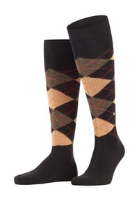 Burlington - Preston Kniestrümpfe, Argyle-Muster, Burlington-Clip, für Herren - BLACK-SAHARA