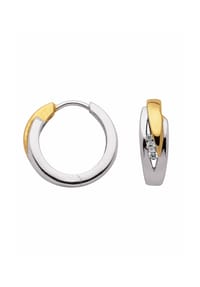 Adelia's - Damen Silber Schmuck 925 Silber Ohrringe  Creolen mit Zirkonia Ø 15,7 mm - silber