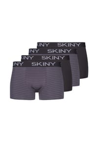 SKINY® - Retro Short / Pant 4er Pack Cotton - Anthracite Stripe Selection