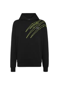 PLEIN SPORT - Hoodie SCRATCH - black/yellowfluo