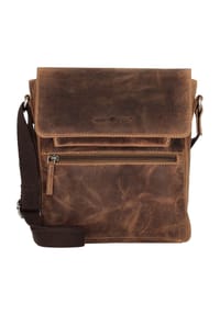 GREEN BURRY Vintage - Vintage Umhängetasche Leder 22 cm - brown