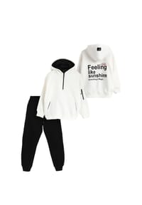 Solang - Freizeitanzug mit Half-Zip - Offwhite Schwarz