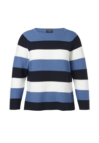 VIA APPIA -DUE- - Pullover & Strickjacken mit gestreiftem Allover-Muster - indigo multicolor