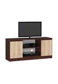 Akord - TV-Lowboard K120 mit 2 Türen und 6 Einlegeböden - artisan-eiche/grau